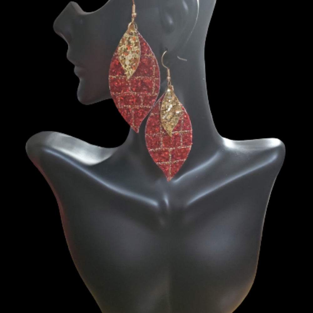 Red and gold earrings